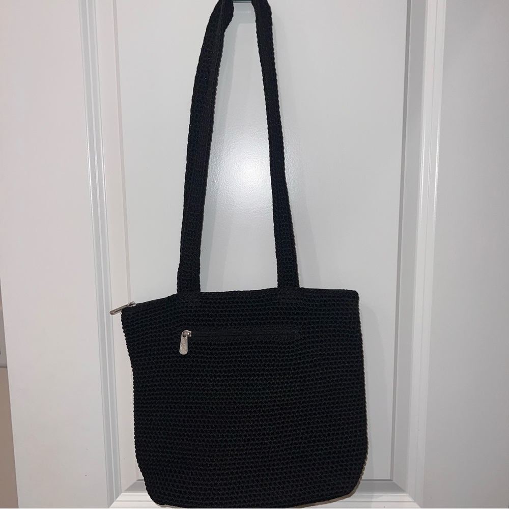 The Sak Black Crochet Shoulder Bag